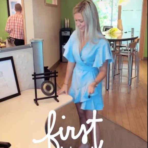 baby light blue wrap dress - Picture 3 of 5